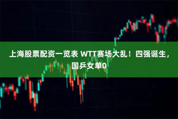 上海股票配资一览表 WTT赛场大乱！四强诞生，国乒女单0