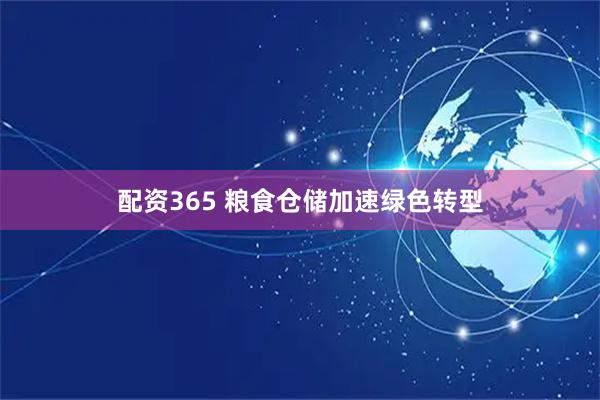 配资365 粮食仓储加速绿色转型